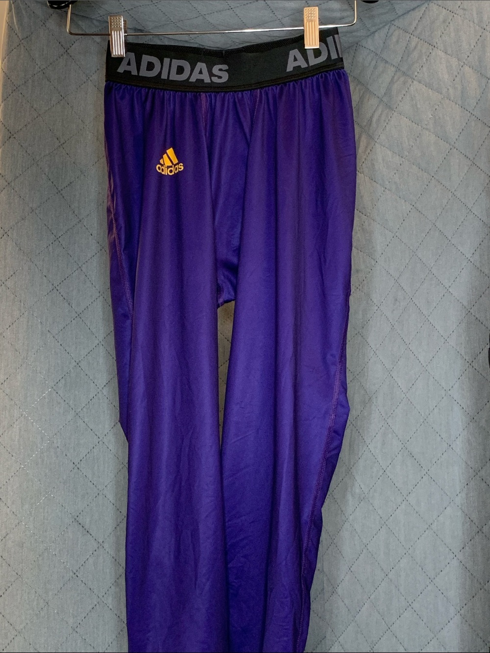 #213 Adidas Purple Athletic Joggers with Gold Logo